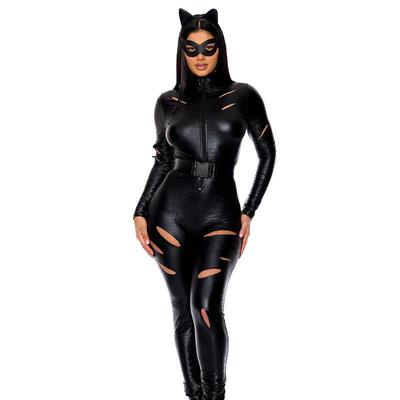 B 24268 Leather Catwoman Biker Costume 中性机车服