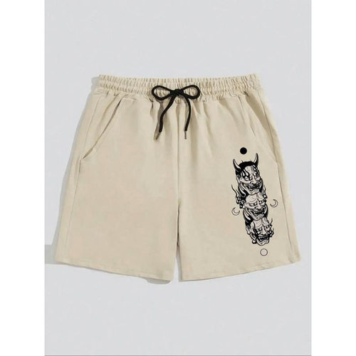 D 90753 Skull print drawstring loose shorts 骷髅印花抽绳宽松