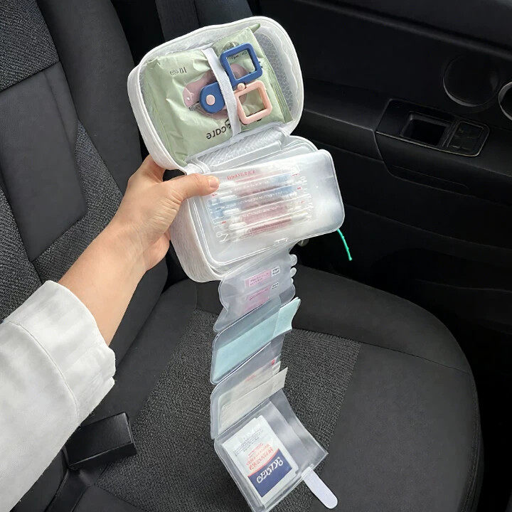 便携医药包旅游药品收纳袋随身携带小收纳包户外出行分隔巨能装