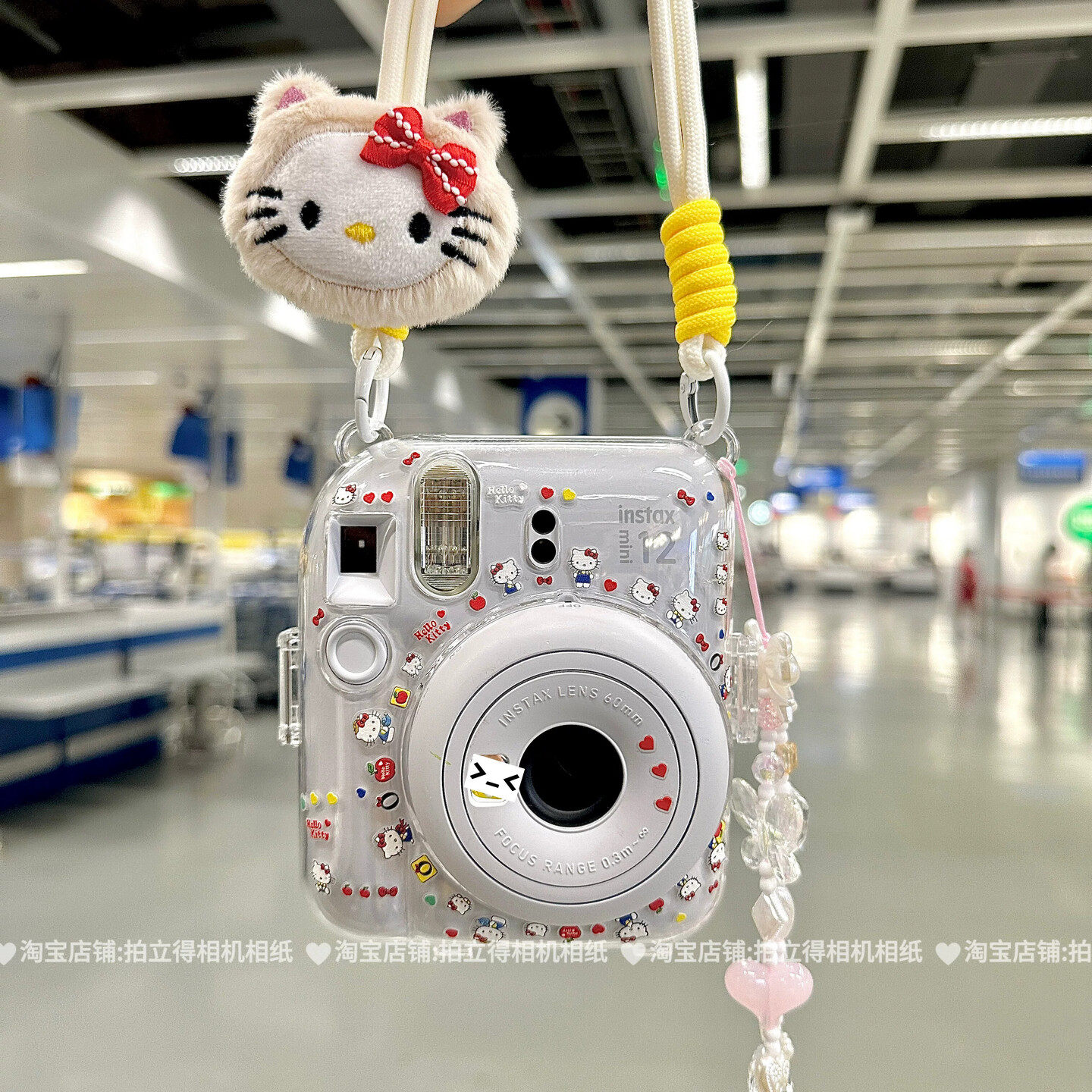 可爱拍立得mini12透明保护壳卡通贴纸适用富士11迷你SE相机保护套