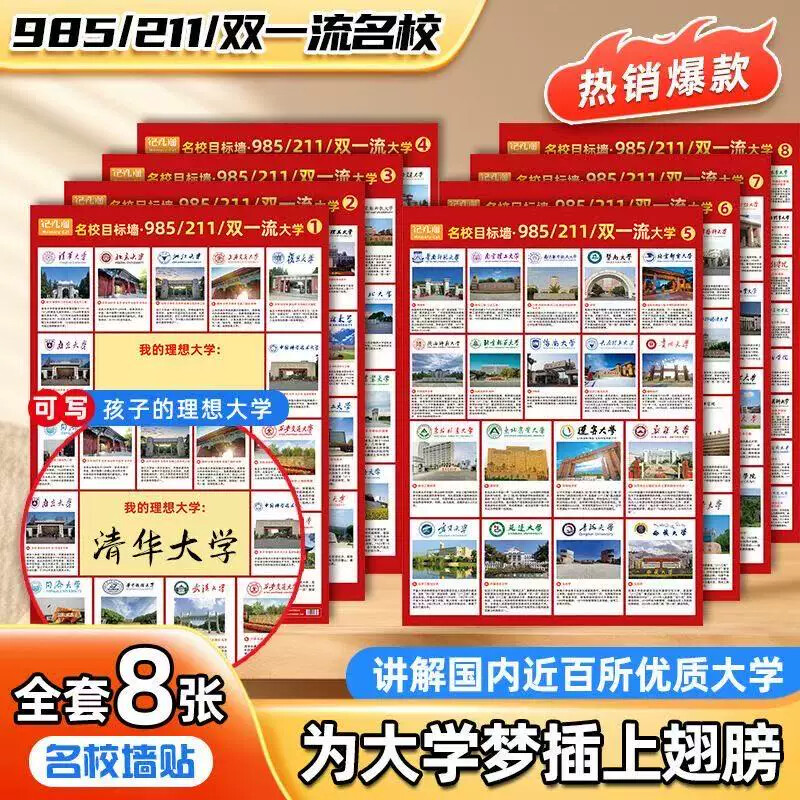 名校目标墙挂图2026介绍大学的书高考志愿填报指南高考选校预备