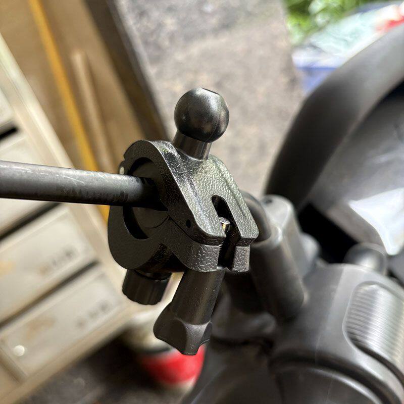 后视镜杆直播架通用电动车摩托车专用骑行手机支架防抖17mm球头