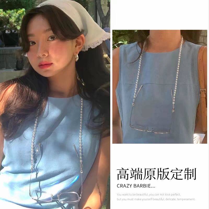 女士超轻眼镜链珍珠眼镜链小香简约眼镜配饰时尚挂脖墨镜串珠链子