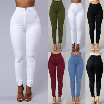 N 90993 Elastic Candy Color Slim Pants 弹力糖果色修身休闲裤