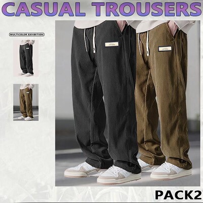 Mens retrostyle loose corduroy workpants with slanted