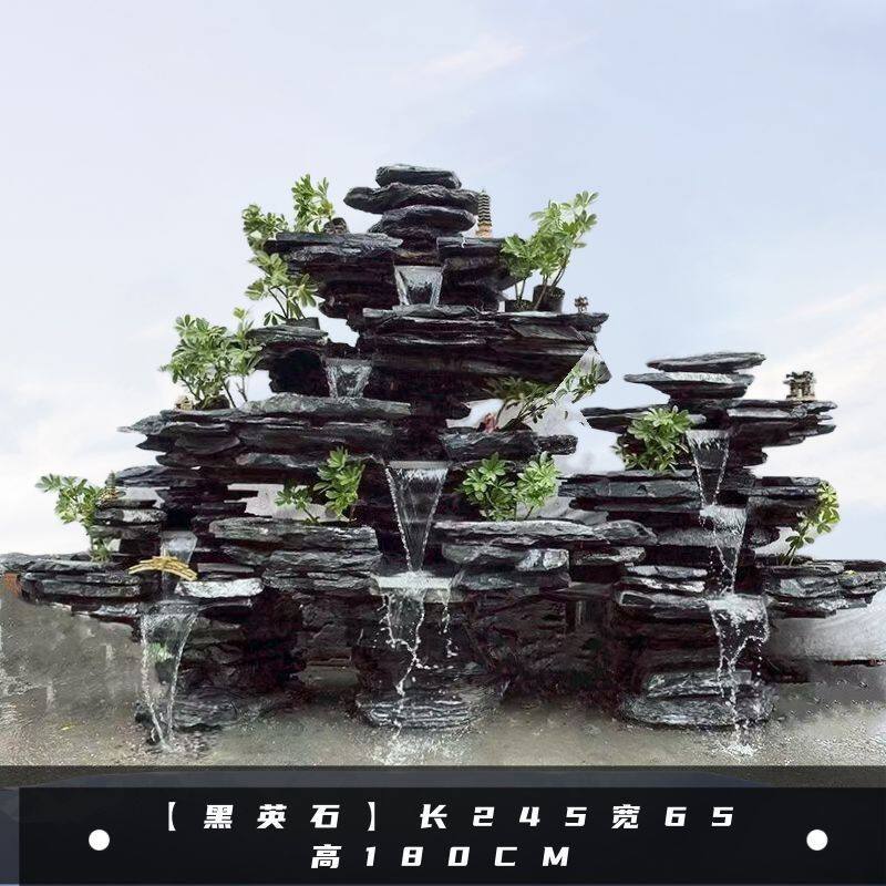 真造景鱼池阳台公司公园假山喷泉瀑布假山流水落地石头庭院