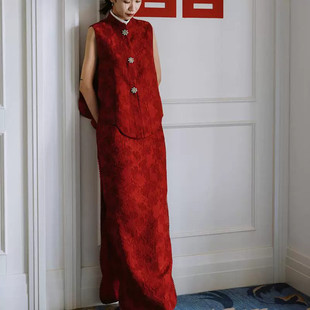 凌茜恣禾新中式国风晨拍礼服女新娘连衣裙两件套轻奢端庄气质大气