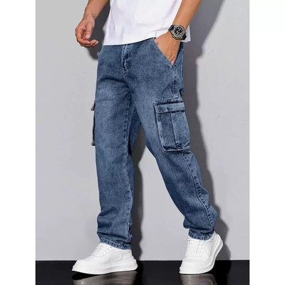 Men's Casual Cargo Jeans Minimalist Fashionable For