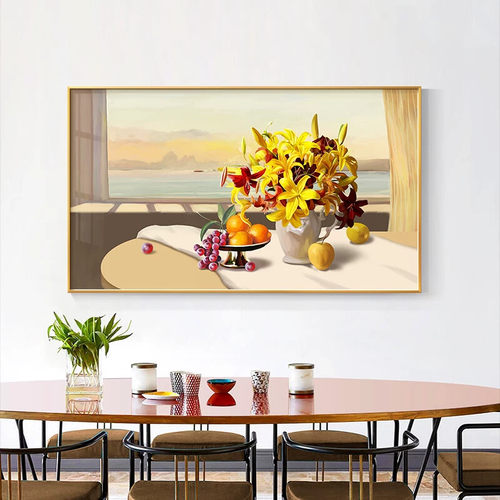 现代简约餐厅装饰画北欧轻奢饭厅餐桌壁画温馨儿童卧室背景墙挂画