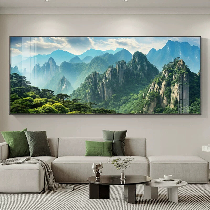 家有靠山背景画客厅沙发背景墙装饰画高档大气办公室壁画2024新款