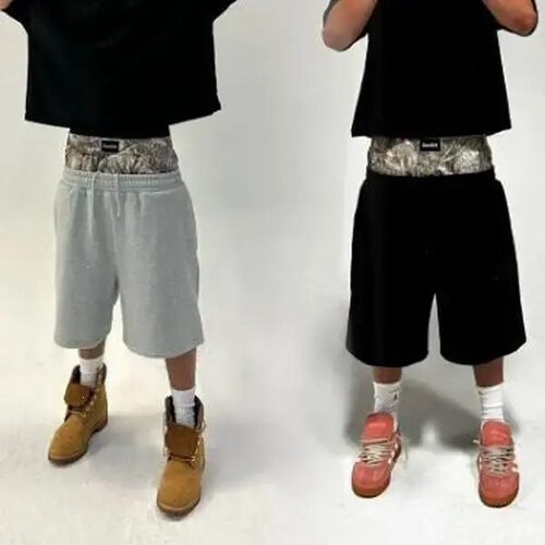 Casual Baggy Men Women Clothing Y2K Embroidered Camouflage