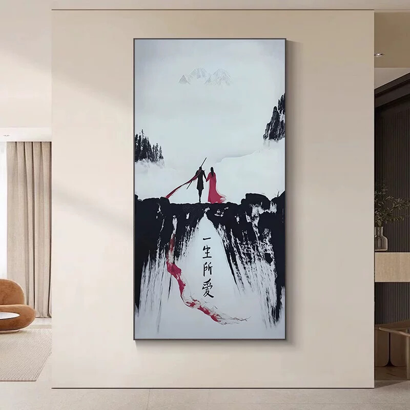 入户玄关一生所爱大话西游客厅挂画生日礼物晶瓷装饰画玄关装饰画