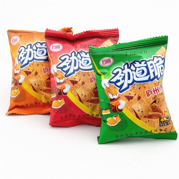 约尚劲道脆庐州米片锅巴香辣牛肉烧烤味30克袋装零食小吃点心包邮