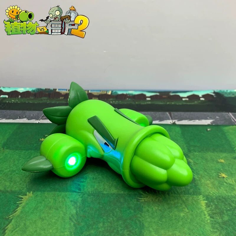 植物大战僵尸2家族儿童发光玩具牛仔疆尸大公仔花园战争路障铁桶