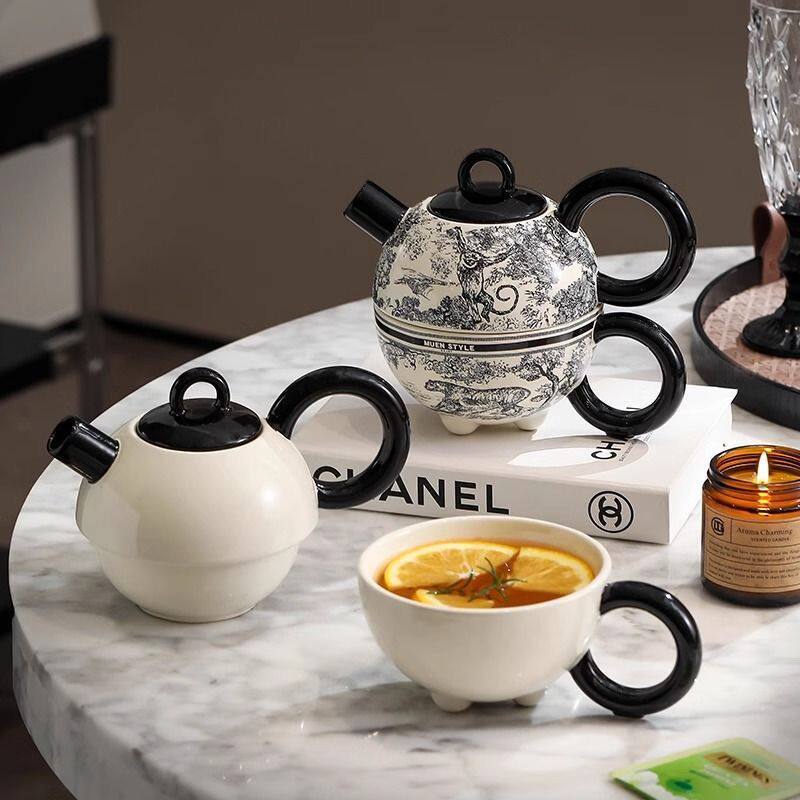 家用下午茶一体子母壶创意茶壶咖啡杯壶一杯一壶单人水杯壶花茶具