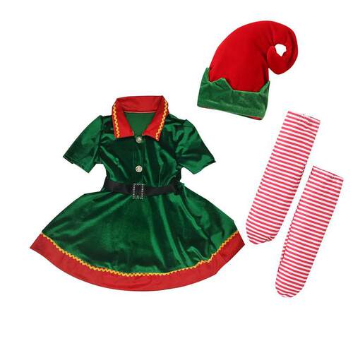 H 37142 Christmas Elf Costume Green 绿色圣诞服装 专