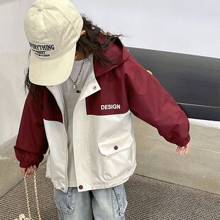 女童春秋款外套儿童春装时髦洋气冲锋衣上衣服中大女孩春款潮8岁9