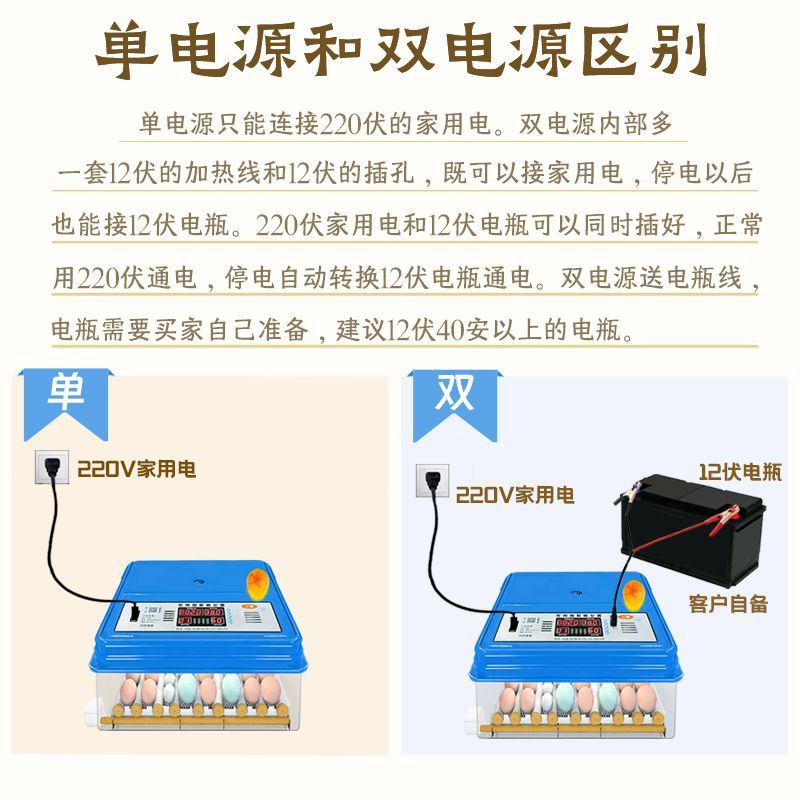 孵化器智能全自动孵蛋机小鸡鸭鹅鸽子鹌鹑芦丁小型家用卵化机