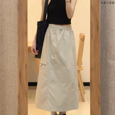 RAPPEYE原由口袋工装裙美式覆古简约a字设计感百搭中长版半身裙潮