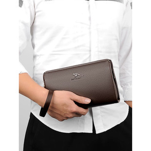 手拿包商务手抓包 皮包牛皮男士 大容量手包男真皮男式 皮夹钱包长款