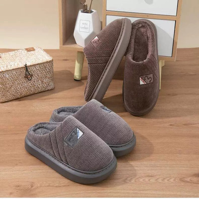 Men's cotton slippers autumn and winter warm thick bottom