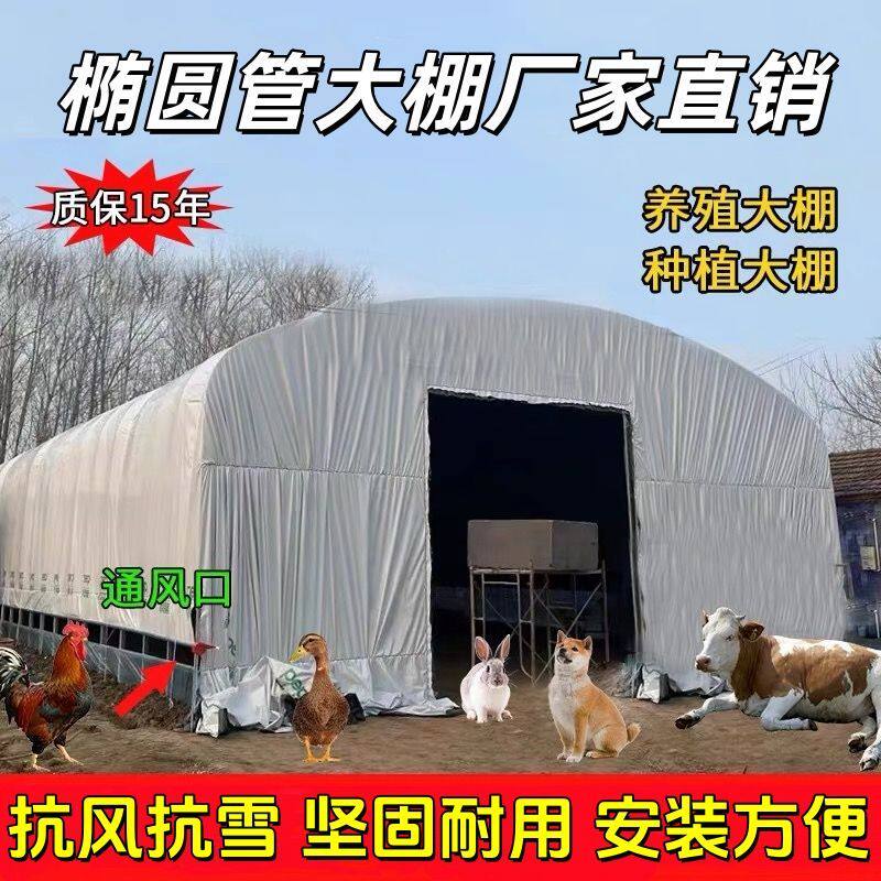 椭圆管养殖种植大棚骨架温室支架一整套养殖棚全套鸡鸭鹅猪牛羊棚