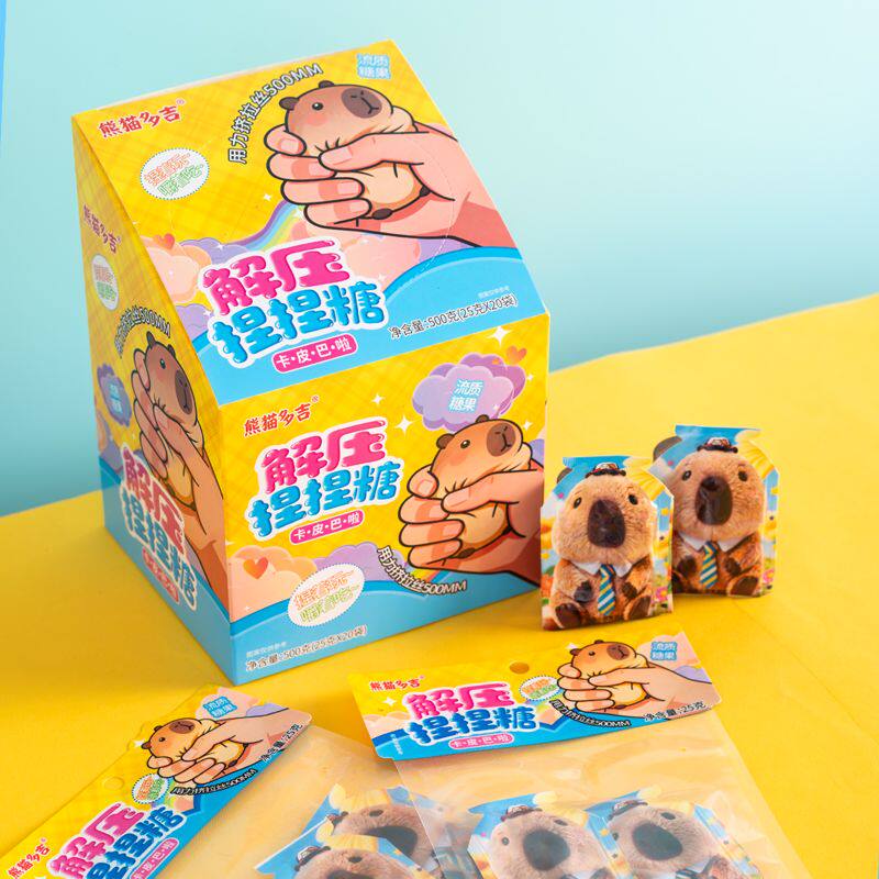 网红蜂蜜膏正宗咀嚼音女生零食软糖挤着吃拉丝捏捏糖