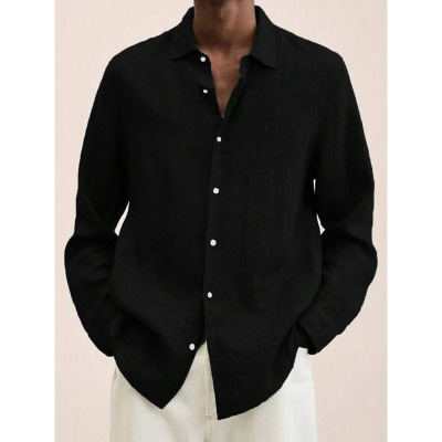 M 62503 V-neck linen loose button cardigan V 领棉麻宽松纽扣