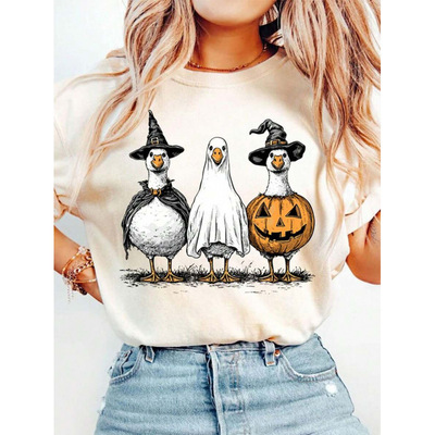 L 59150 Pumpkin printed crew neck tees 南瓜印花圆领 T 恤