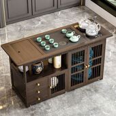 移动茶桌茶台家用阳台茶水柜带轮泡茶几茶车功夫茶具套装 烧水一体