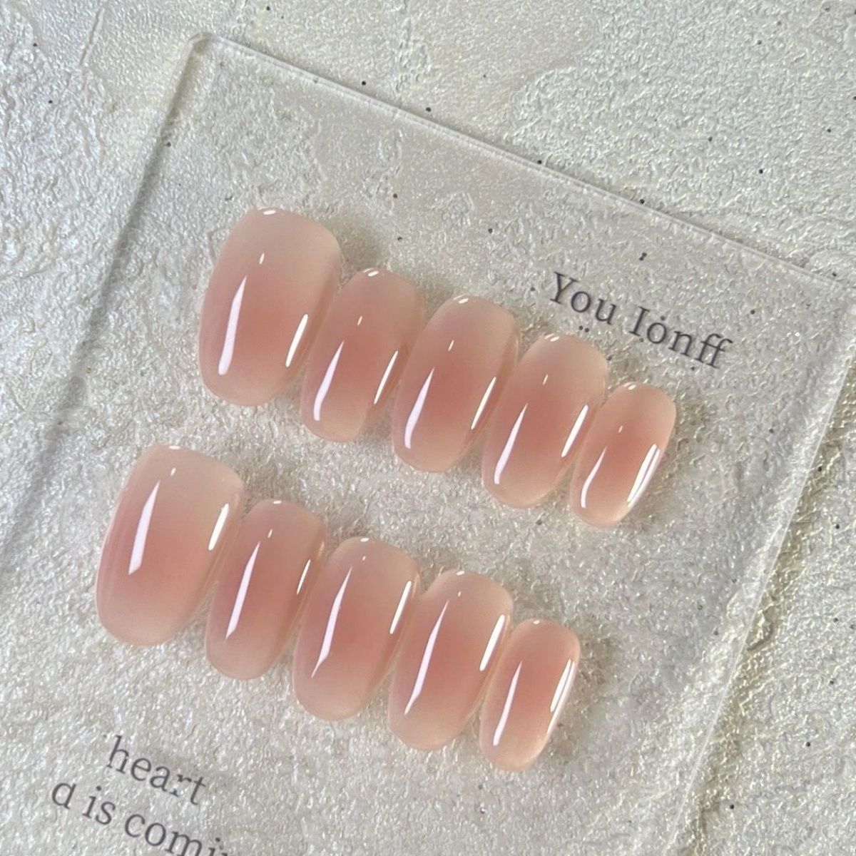 蔷薇腮红yyds~超仙氛围感的神ins冰透渐变裸色嬛嬛同款美甲穿戴甲