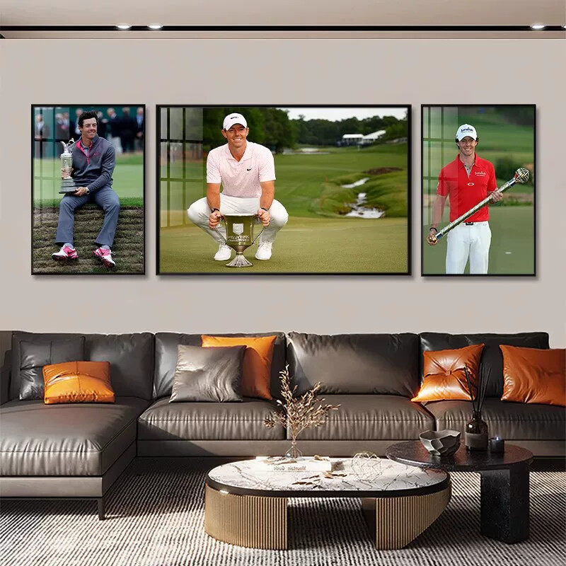 高尔夫明星装饰画麦克罗伊海报golf俱乐部挂画会所酒店餐厅墙壁画