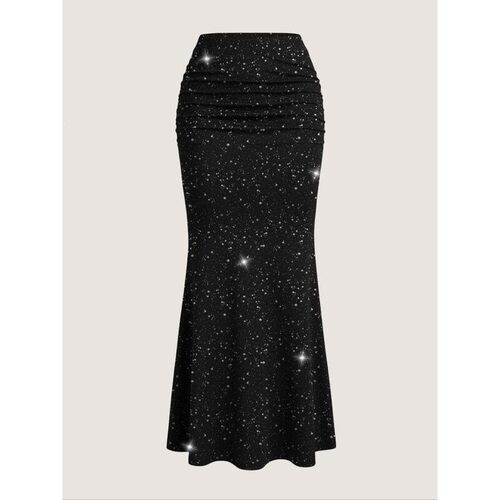 Womens Starry Skirt Fashion Slimming Fitted Sequin Galaxy