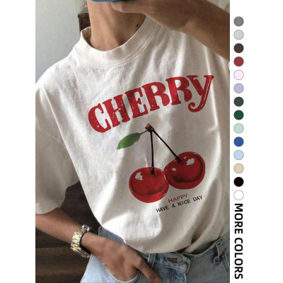 I 29093 Fresh Print Loose Short Sleeve 小清新印花宽松短袖