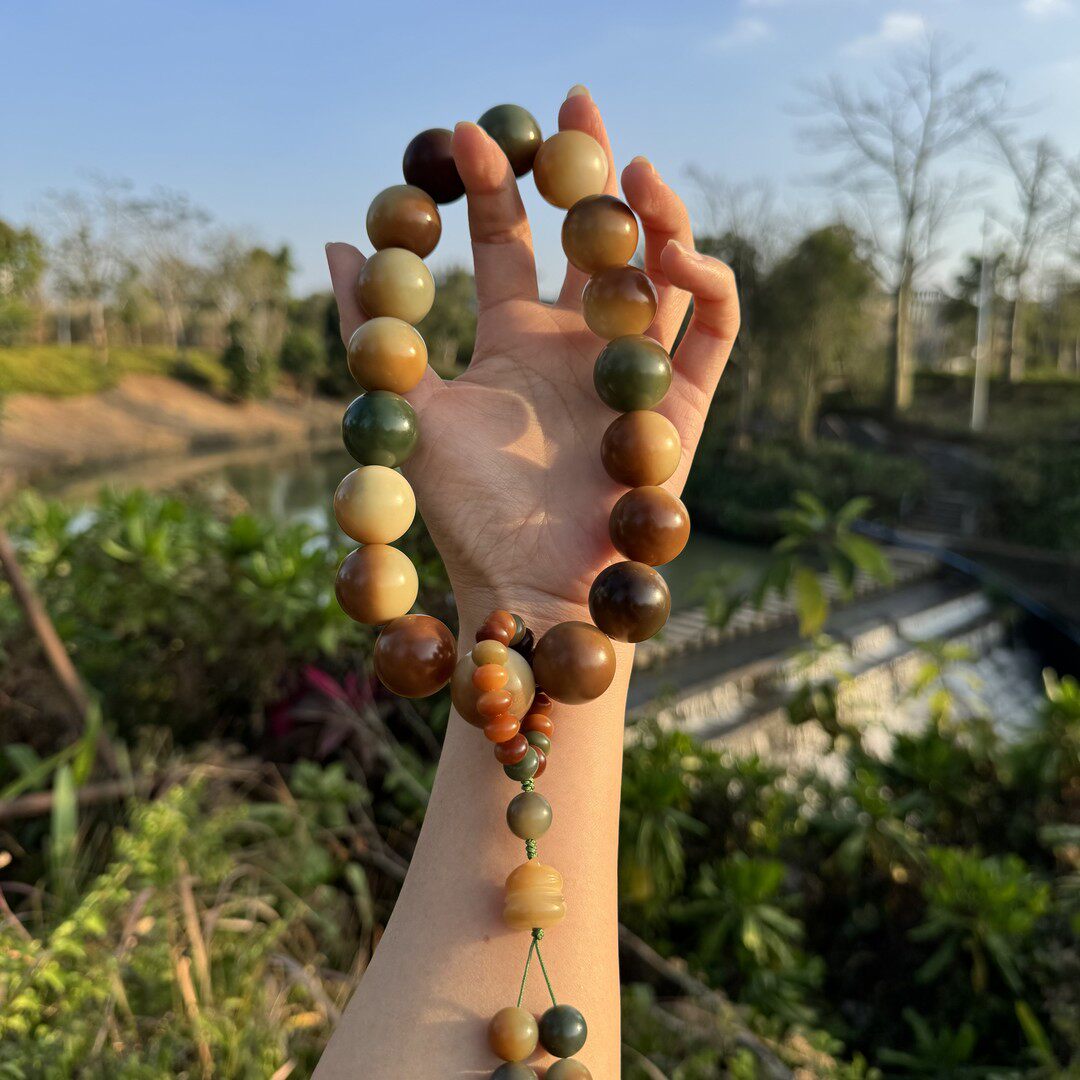 22mm大尺寸敦煌菩提圆珠手持大果菩提根手串男女款可盘玩