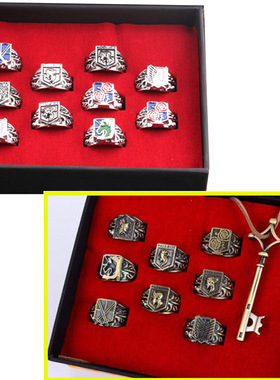 进击的巨人戒指 艾伦立体戒指铜钥匙套装动漫周边饰品