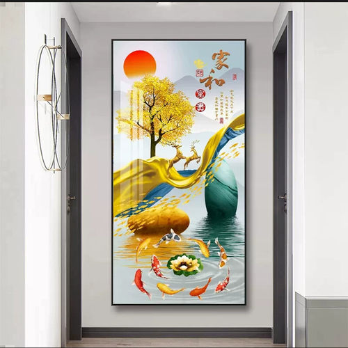 2026年新款玄关进门入户正对墙壁装饰画走廊过道高级晶瓷镶钻挂画
