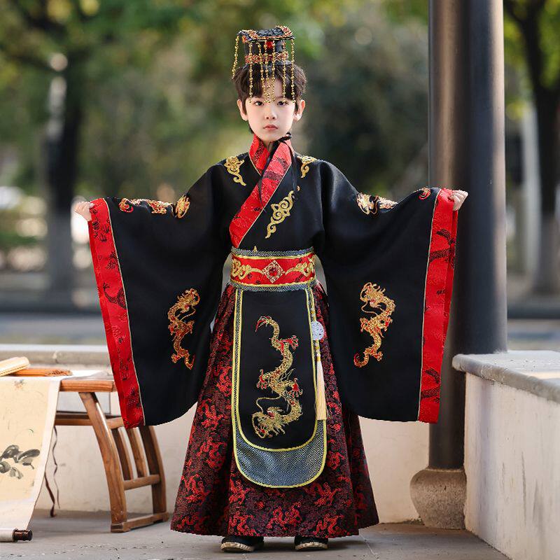 男童汉服龙袍皇帝一整套男孩cosplay服装儿童古装秦始皇锦衣卫