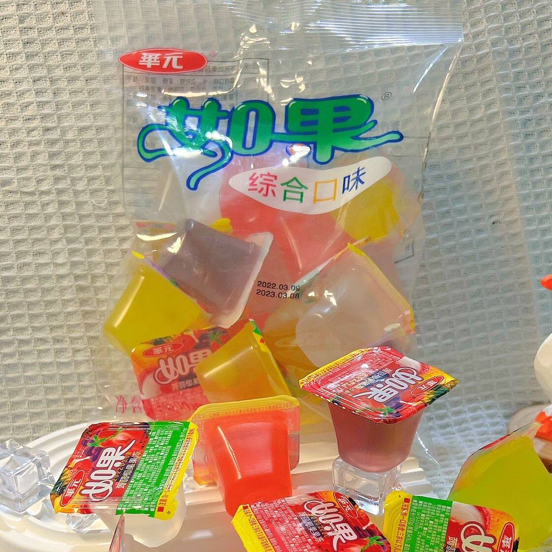 台湾华元如果果冻蒟蒻椰肉荔枝葡萄凤梨草莓苹果什锦8090果味混合