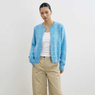 BESOBER原创 复古波点毛衣针织开衫女外套春季慵懒风百搭显瘦上衣