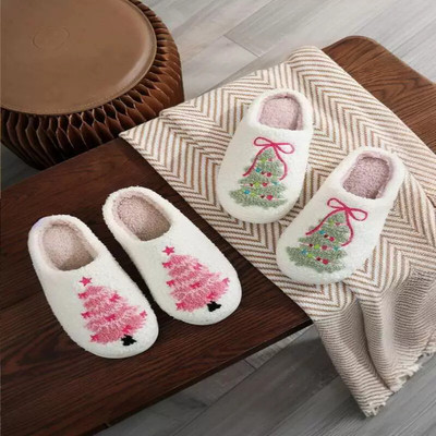 Christmas Comfortable Home Slippers Soft Christmas Tree