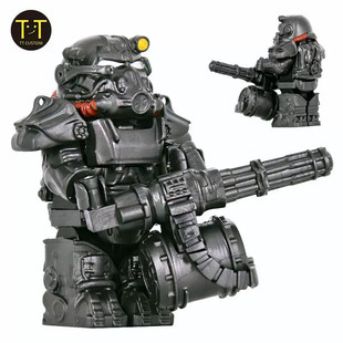 和平精英动力机甲积木人军事小人仔动力盔甲装甲t60特种兵积木