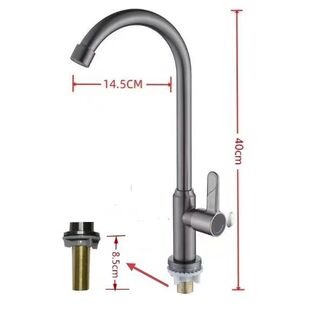 滚珠单冷201 通用型水龙头大全 304水龙头不锈钢加长脚菜盆加厚款