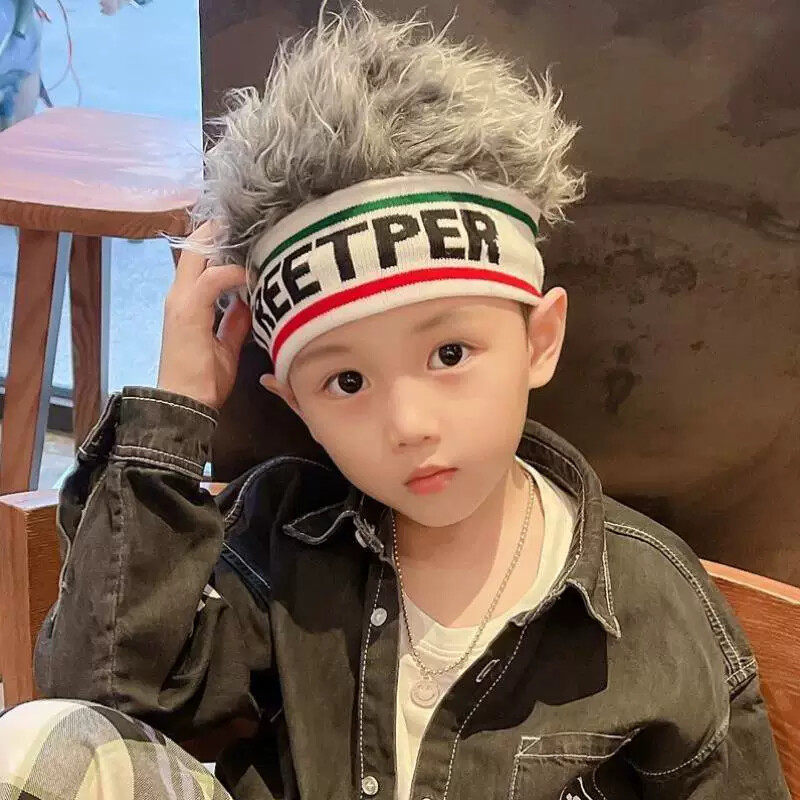 幼儿园疯狂搞怪发型日头发节儿童男孩女孩假发帽街舞帽针织头套