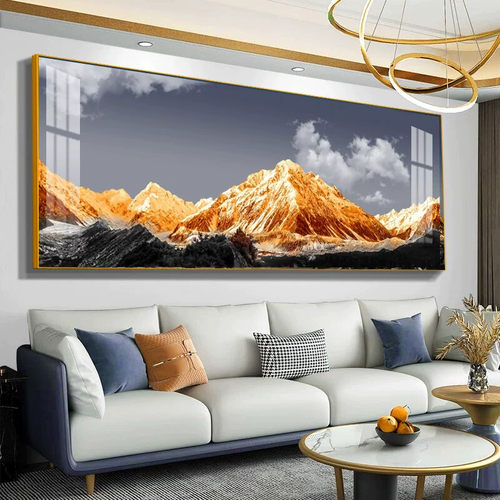 日照金山靠山图客厅装饰挂画现代轻奢一整副沙发背景墙办公室壁画