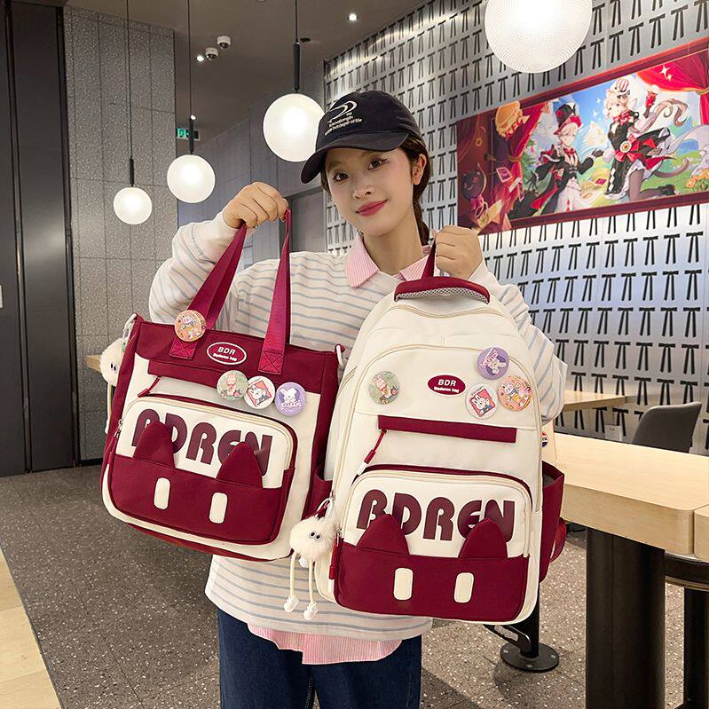 书包ins小众女生小学生2024新款初中生大容量高颜值韩系双肩包女