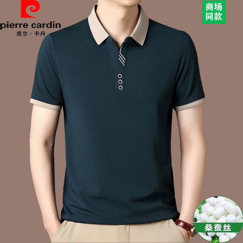 皮尔卡丹翻领t恤休闲2026夏季冰丝薄款高端中青年polo衫短袖男款
