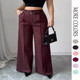 Leg Design High Belt Dual Pants Wide Loose Waist Women