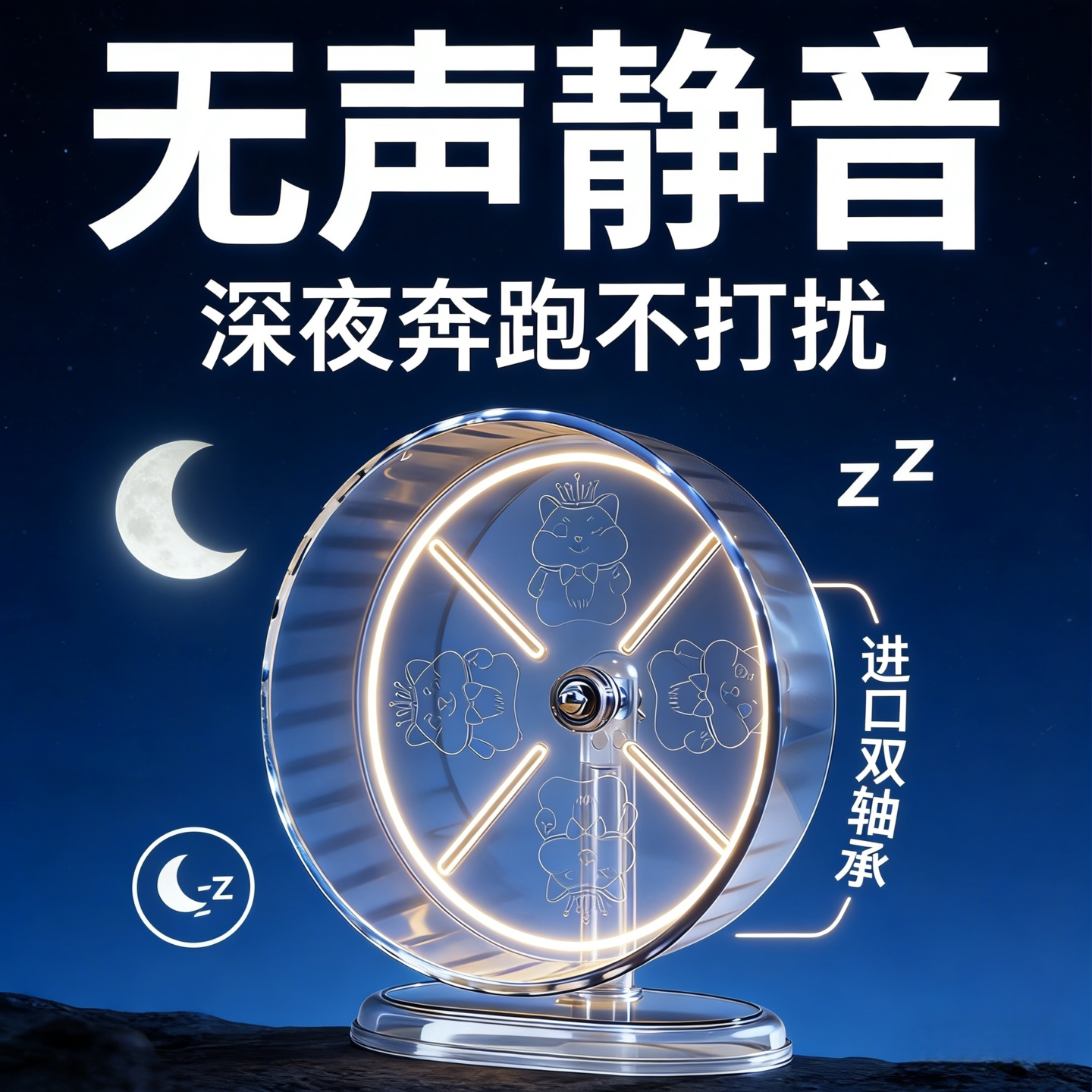 仓鼠跑轮超静音金丝熊专用18cm24cm大号滚轮造景用品防滑解闷玩具
