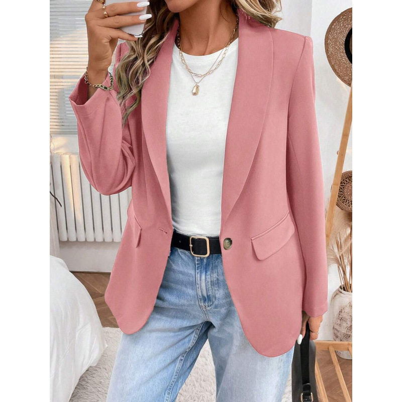 P 91792 Solid casual long sleeve blazer 纯色休闲长袖小西装